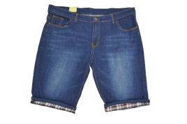 Бриджи мужские MERSH 040 (р.34-44) джинсовые, синие, с отворотом