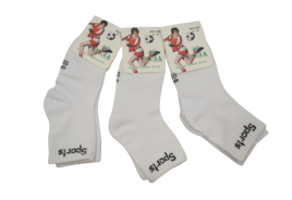 Носки подростковые №3788А (8-10 л) белые укорочееные сетка спорт Роза