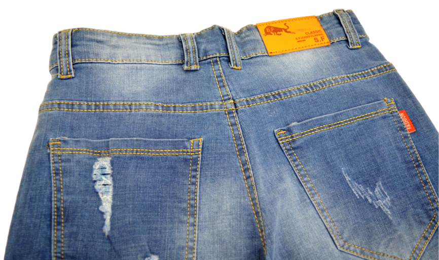 Бриджи мужские S.F.CLASSIC 802 (р.28-34) джинсовые, рваные (ШТУЧНО) фото 5