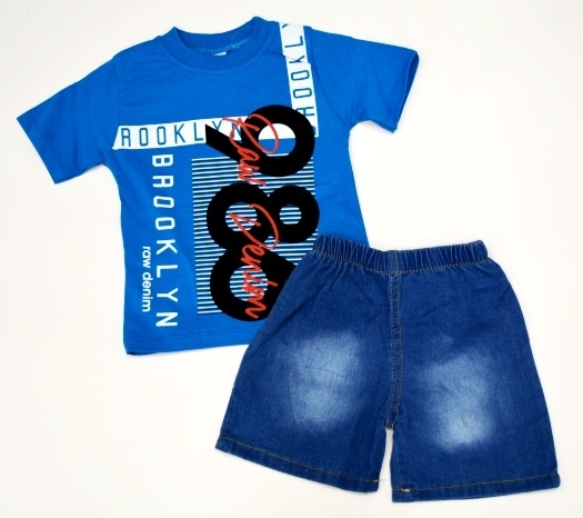 Комплект д/мальчика (футболка+шорты джинс) 1-3 на плечиках Kirpi (ПРОДАЖА ПО 3шт) фото 8