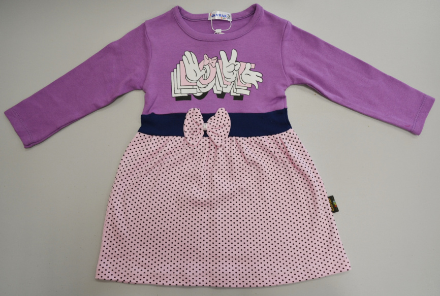 Платье детское 2-5 трикотаж цветное дл.рукав GAVHAR Kirpi (ПО 4ШТ) фото 3