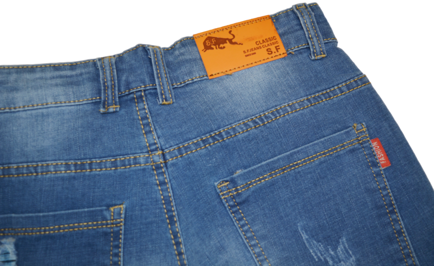 Бриджи мужские S.F.CLASSIC 802 (р.28-34) джинсовые, рваные (ШТУЧНО) фото 6