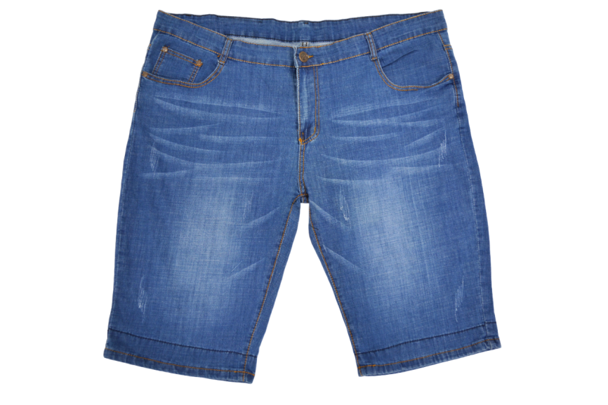 Бриджи мужские MERSH 048 (р.36-46) джинсовые, синие с отворотом фото 3