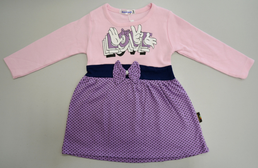 Платье детское 2-5 трикотаж цветное дл.рукав GAVHAR Kirpi (ПО 4ШТ) фото 4