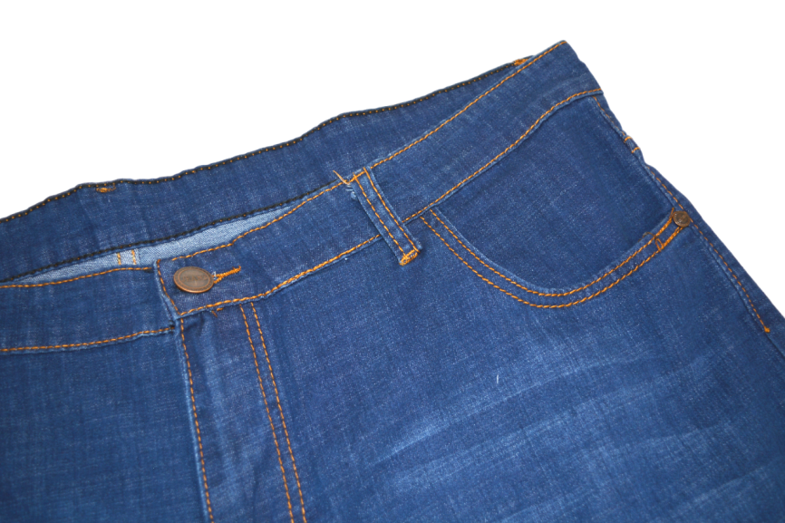 Бриджи мужские MERSH 048 (р.36-46) джинсовые, синие с отворотом фото 5